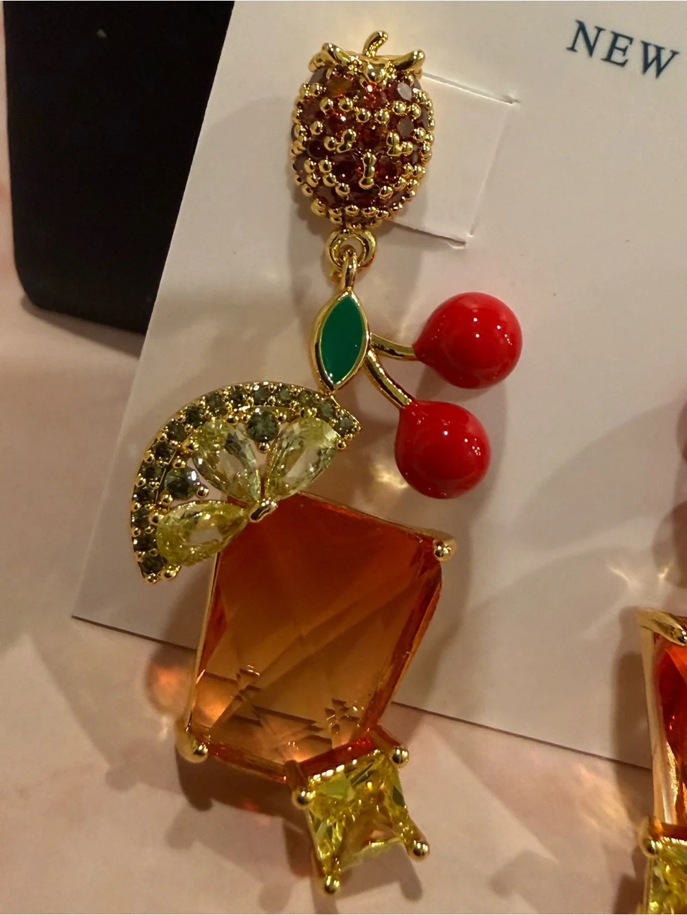 kate spade |♠️| Gold Plated & Crystal Sweet Treasures Drop Earrings | Medium